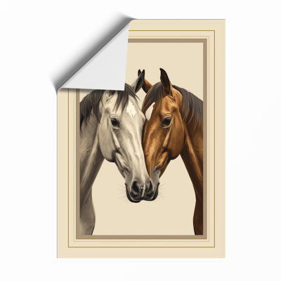 Twin Equine Portraits Vintage - Framed Print