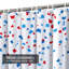 Rideau de douche blanc avec 4 crochets le 4 juillet-2047926371