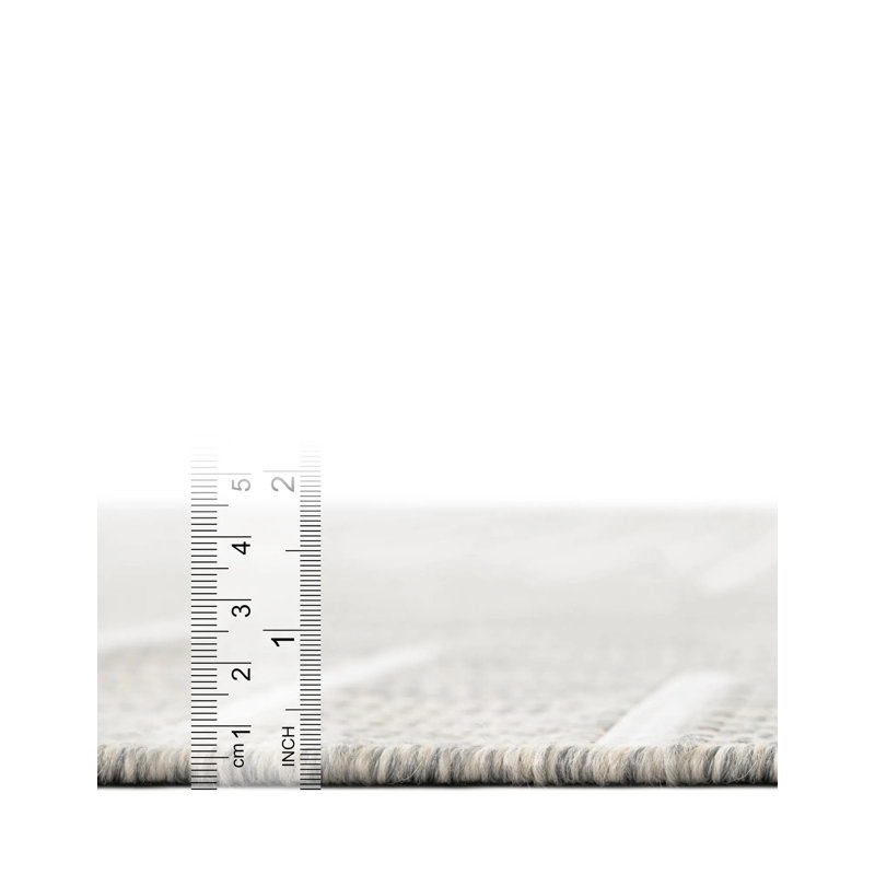 Tapis intérieur / extérieur gris Ava-Mary, Rectangle 9 pi x 12 pi