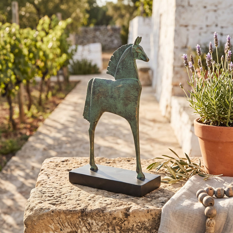 8.5x4x14" Horse Sculpture On Stand