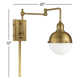 Ostara Single Light Glass Dimmable Plug-in Swing Arm Sconce