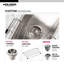 Contempo 33'' L Single Bowl Stainless Steel Kitchen Sink