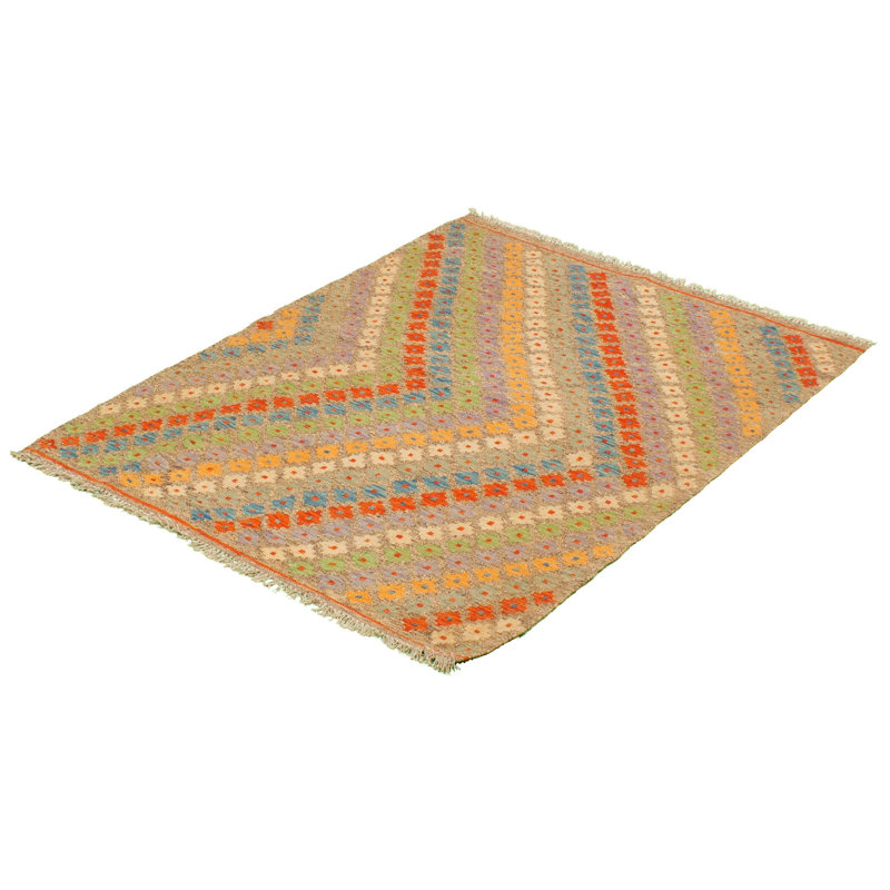 Tapis décoratif en laine noué à la main de conception unique 4 pi x 5 pi 6 po noué à la main New Age