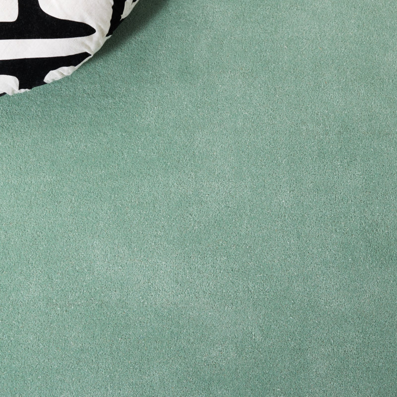 Fifth Avenue Hand Tufted Wool/Cotton Solid Color Rug in Green, Square 7'