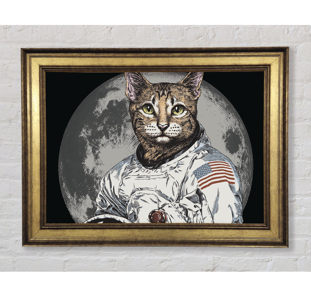 Katze Astronaut - Einzelner Bilderrahmen Kunstdrucke