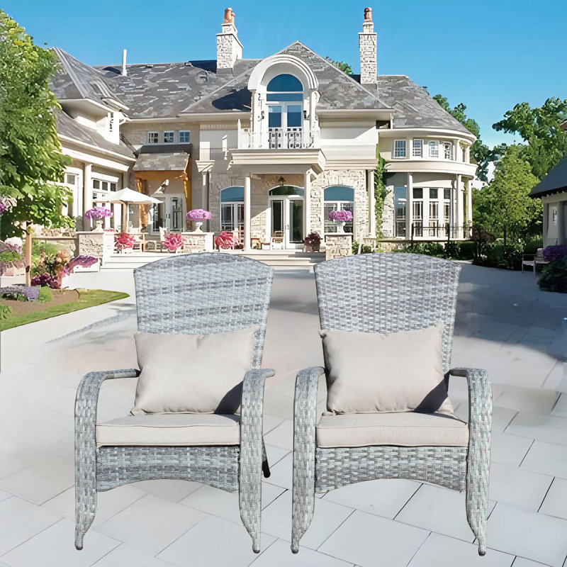 Chaise de patio avec coussins (coussin), Gris