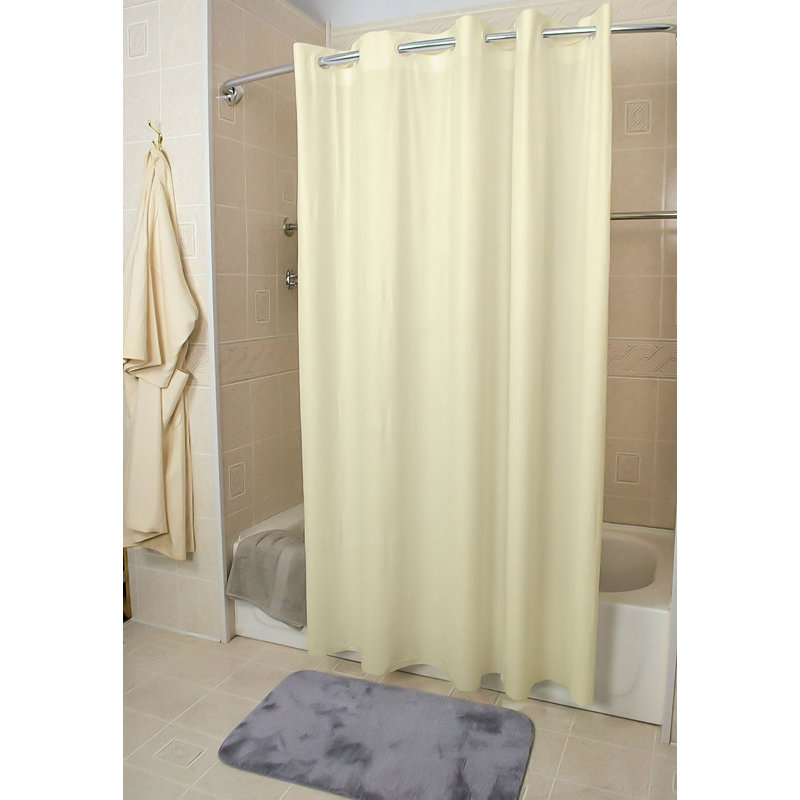 Rideau de douche simple en vinyle Pedroza, Beige