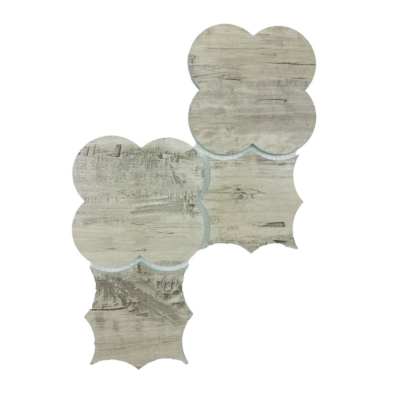 Tuscan Design 6" x 6" Glass Mosaic Wall Tile, Birchwood Gray/Tan