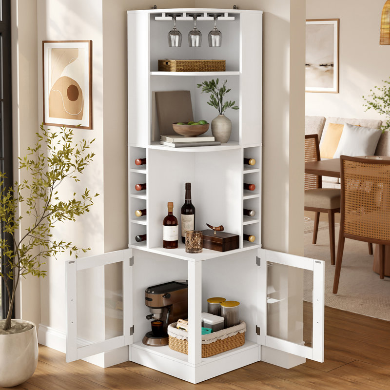 Meuble-bar de coin de style ferme, White