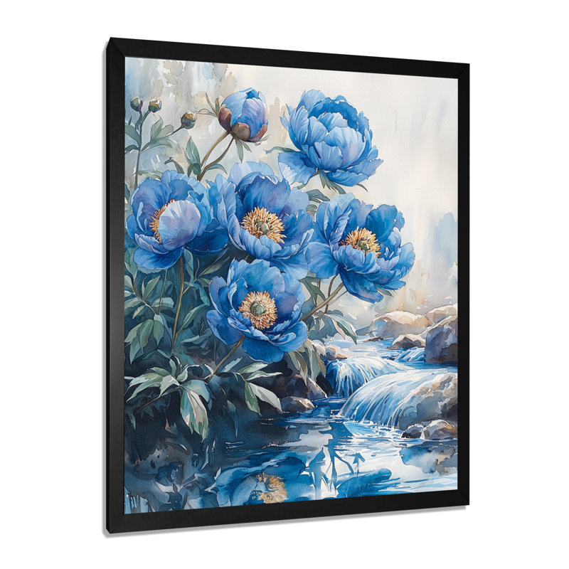 Ingles - Salon d'art mural floral, Noir, noir, noir, noir, H 20 po x l 12 po, Reproduction encadrée d'une seule photo