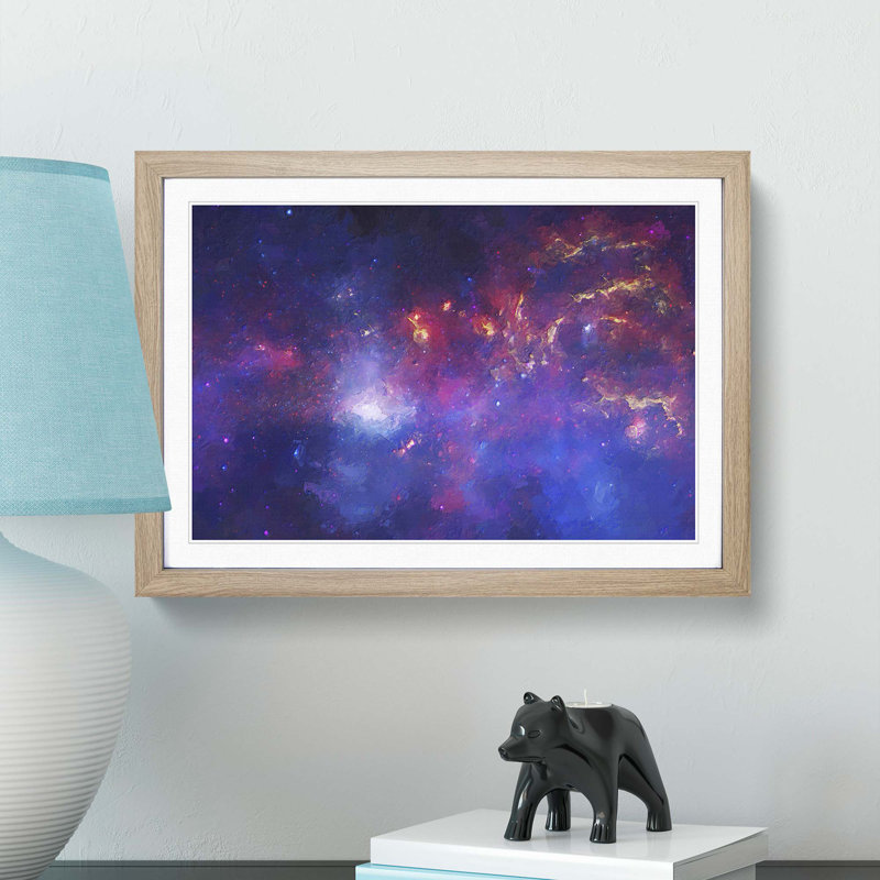 Out of Space Vol.31 in Abstract - Picture Frame Graphic Art Print, 27cm H x 36cm W x 2cm D, Oak Framed