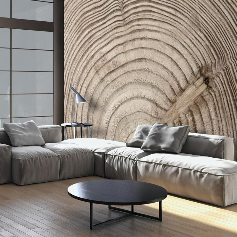 Murale grain de bois Damarco, Beige, L 82 po x l 118 po