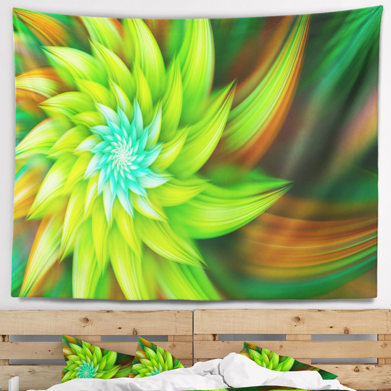 Tapisserie fleur clair et blanc floral, H 78 po x l 92 po