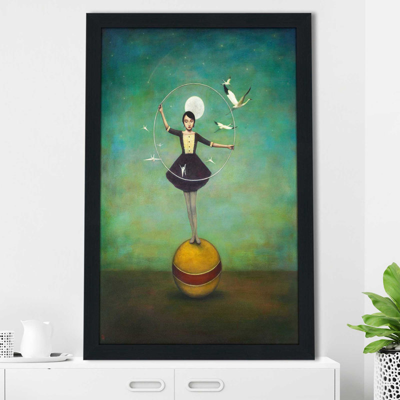 Luna's Circle par Duy Huynh - Peinture, Cadre espresso, H 49,5 po x l 33,5 po x P 1 po