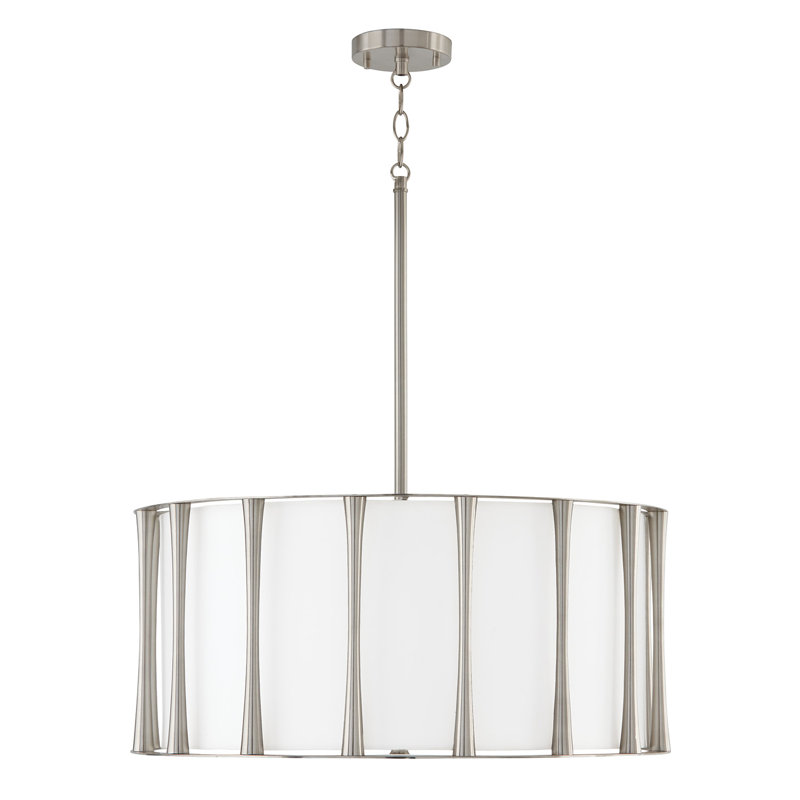 4 - Light Shaded Pendant, Brushed Nickel
