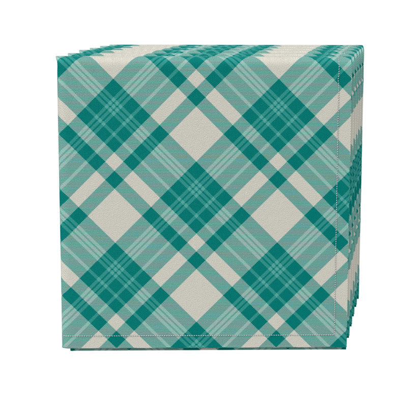 Square Plaid Cotton Twill Dining Linen Set