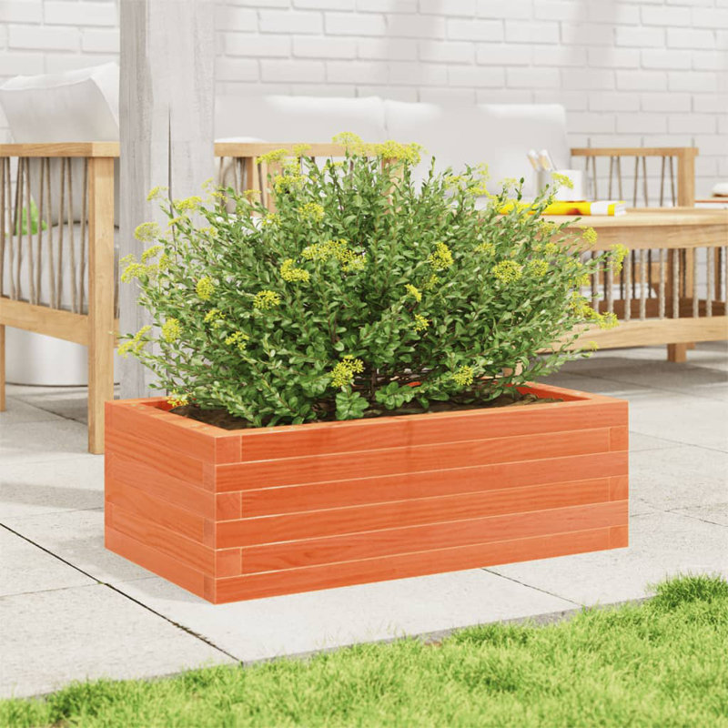Amiela Planter Box, Wax Brown, 23cm H x 70cm W x 40cm D