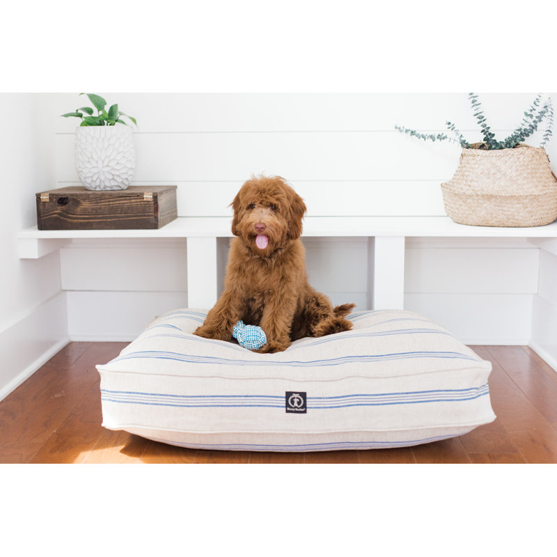 Oreiller rectangulaire pour chien Grain Sack, Moyen (H 5 po x l 36 po x P 29 po), Rouge