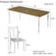 Ensemble de maison de campagne extensible 7 pièces 60 à 78 po - Feuille amovible de 18 po, plateau en placage de chêne, 6 chaises rembourrées beiges, table de 350 lb / sièges de 250 lb-470530236