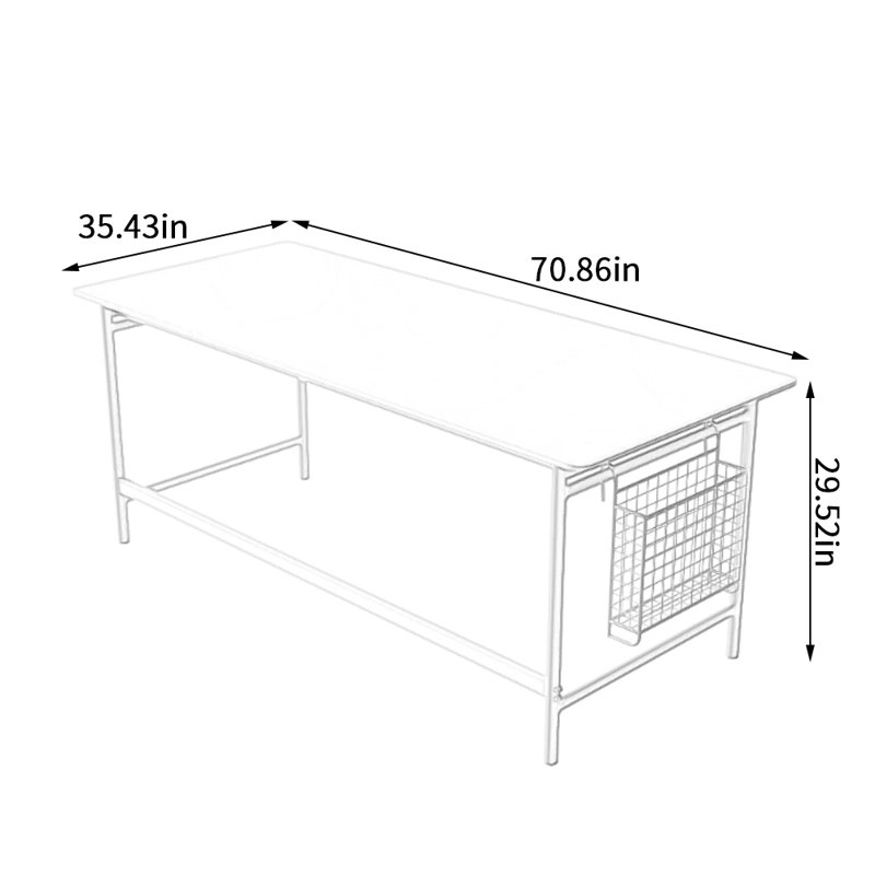 Bureau d'écriture Exquis, H 29,52 po x l 70,86 po x P 35,43 po