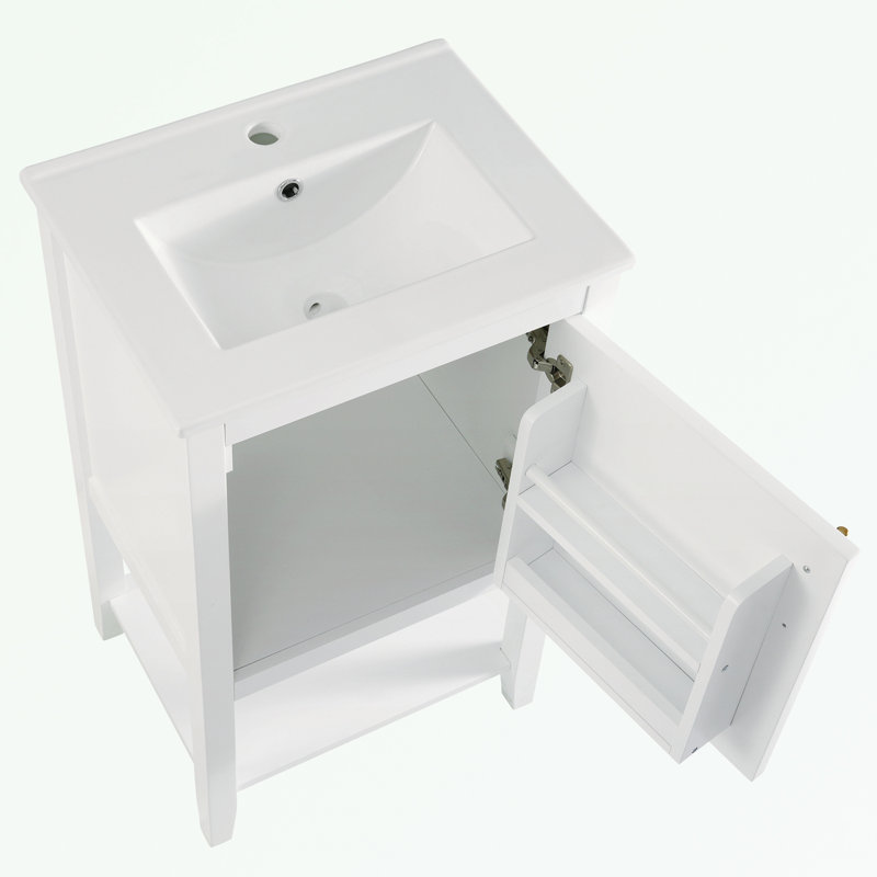 Rangement pour salle de bain Stauton, Blanc