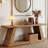 62.99" Solid Wood Console Table, Farmhouse Low Entryway Table With Storage