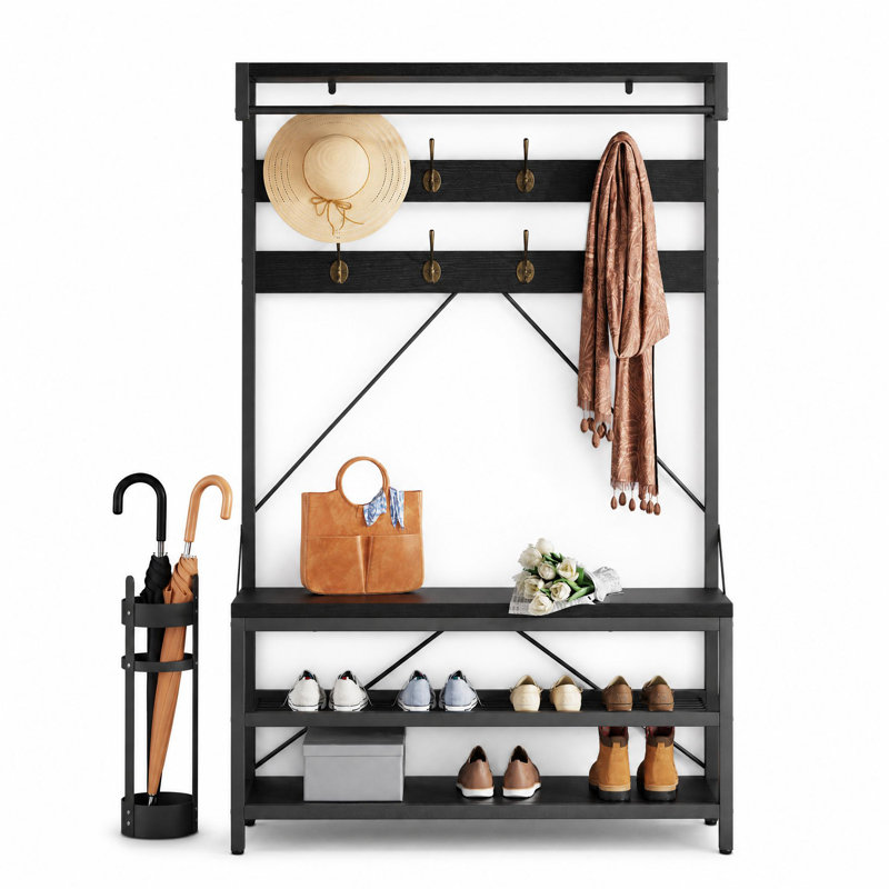 Adjustable Clothing Rack, black, black