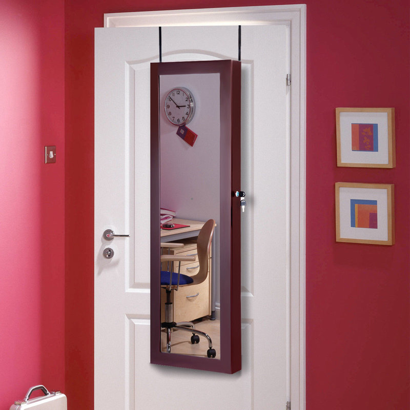 Christiana 14.5'' Wide Over-the-Door Jewelry Armoire, Reddish Brown
