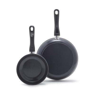 Ensemble de poêles à frire en céramique GreenLife Soft Grip Diamond, 7 po et 10 po, va au lave-vaisselle, noir