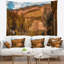 Paysage orange autumn mountains tuscany tapisserie-28506884