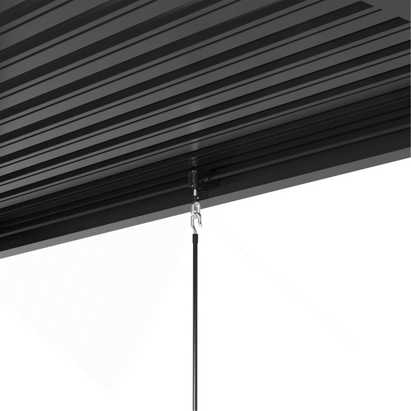 Pergola à persiennes 8640E avec cadre en aluminium 10 x 19 pi et persiennes en acier, H 90,5 po x l 228 po x P 118 po