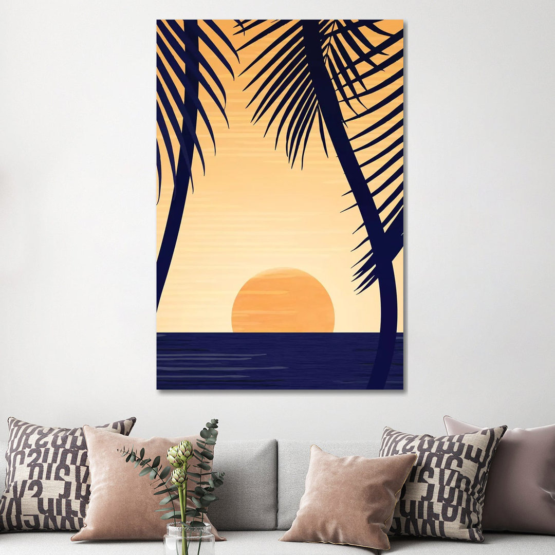 Golden Sunset by Modern Tropical - Wrapped Canvas Painting
