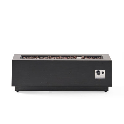 40" Outdoor Fire Pit, Rectangular Iron, 50,000 , Dark Grey, Hip Accessory, No Assembly Cool,
