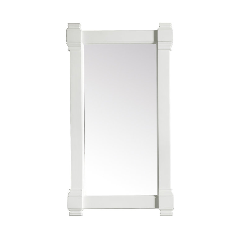 Dussault Flat Wall Mirror, 39.25" x 22", Bright White