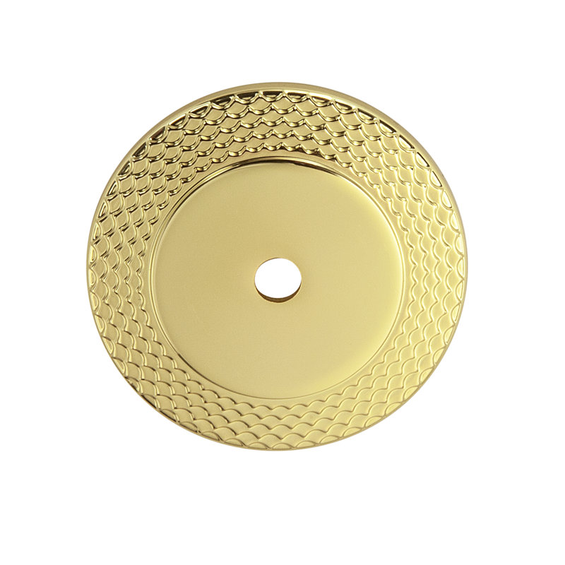 Paris 1-1/2" Polished Gold Mermaid Scale Backplate, Polished Gold