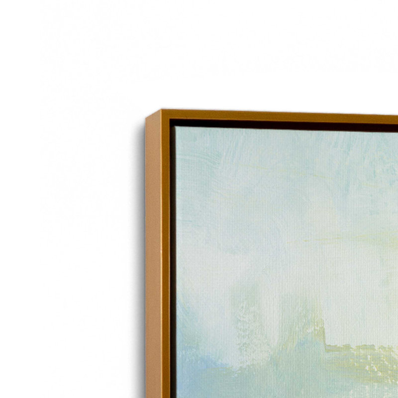 «Blue Tide» par Yvette St. Amant, reproduction d'art, L 20 po x H 20 po, Gold, Framed Canvas
