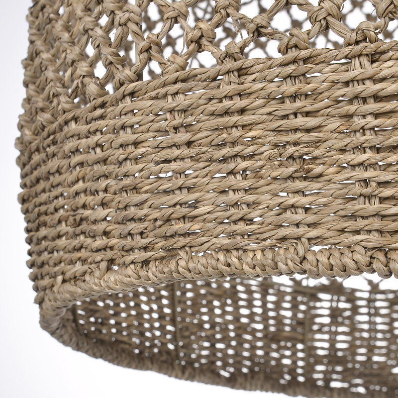 Luminaire suspendu en dôme naturel à 1 lumière Bordelon, H 19,68 po x l 19,68 po x P 19,68 po