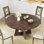 Table de salle à manger de 47 po pour 4 à 6 personnes, table de cuisine de ferme avec base en piédestal