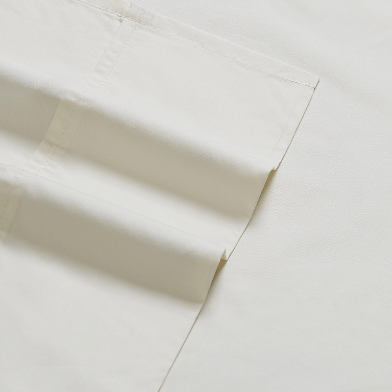 Twin White Cotton Percale Deep Pocket Sheet Set