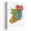 Whimsical Ireland Map Whimsical Abstract Contemporary City Landscape Wall Art Print by Carla Daly - Wrapped Canvas Print-946827785