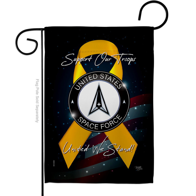 Drapeau de jardin en mélange de polyester à 2 côtés 19 x 13 po, Space Force