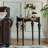Retro Glass+Solid Wood End Table