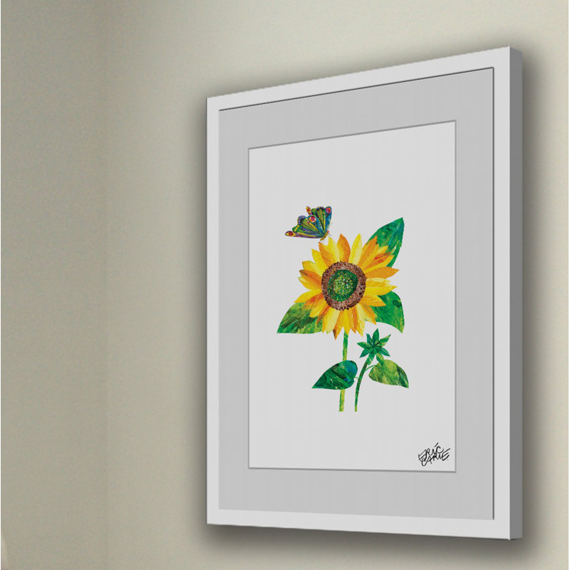 Butterfly And Sunflower - Painting, 45cm H x 30cm W