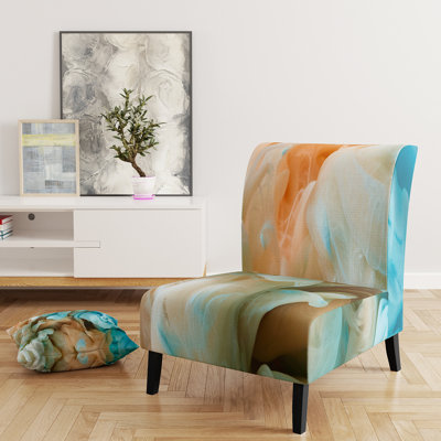 Fauteuil de chambre moderne rembourré en velours Brechta Vibrant Curve Design II
