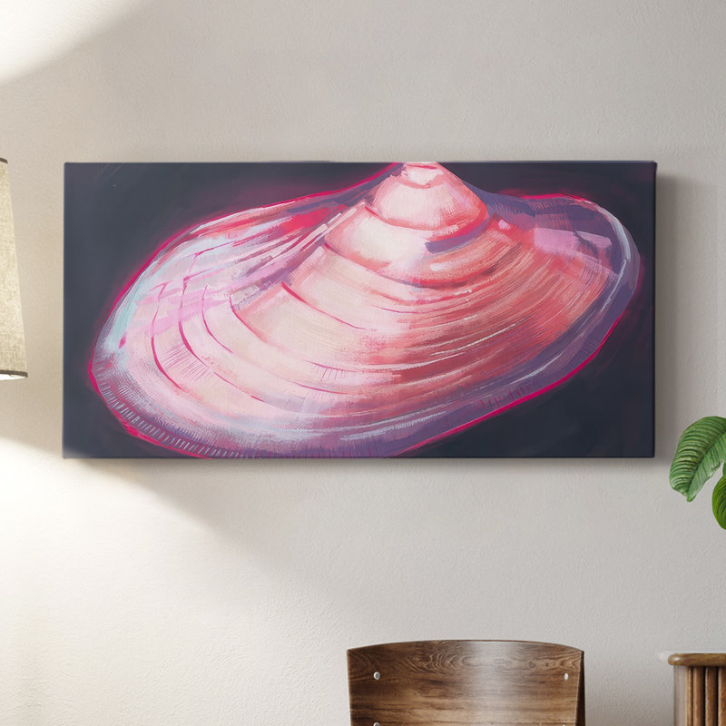 Neon Shell I - Toile tendue avec châssis - Prêt à accrocher, H 16 po x l 32 po