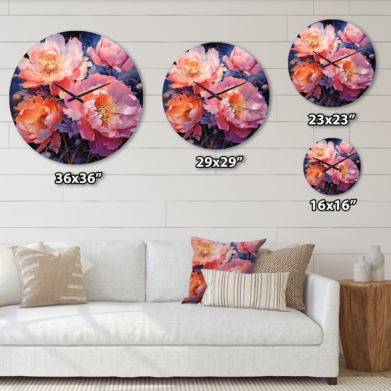 Daleigh - Horloge murale florale, Moyenne