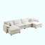 Canapé en U rembourré à 4 places avec 2 repose-pieds en forme de U, canapé moelleux de qualité supérieure-2050961463