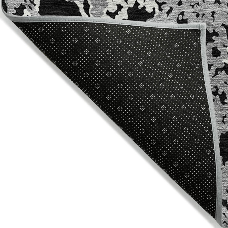 Tapis intérieur gris lavable abstrait 10 pi x 14 pi