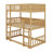 Triple-Tier Bunk Bed In Solid Rubber Wood, Featuring Integrated Ladders And Removable Safety Guardrails-1835446209