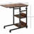 Industrial C-Shaped Mobile Rolling Sofa Side Table With 3-Tier Storage Shelving, Adjustable Height